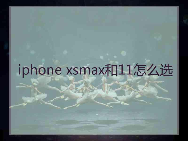 iphone xsmax和11怎么选