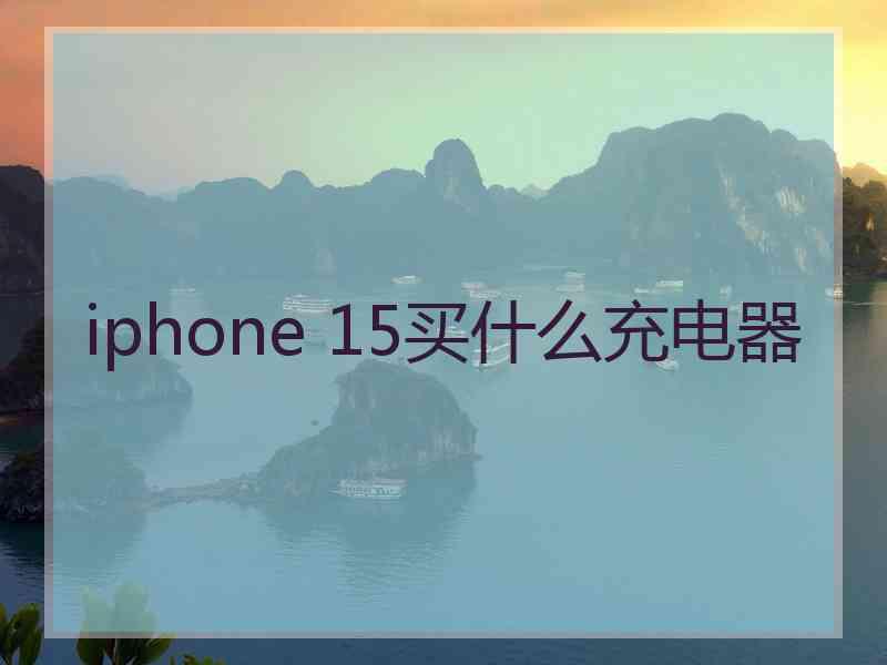 iphone 15买什么充电器