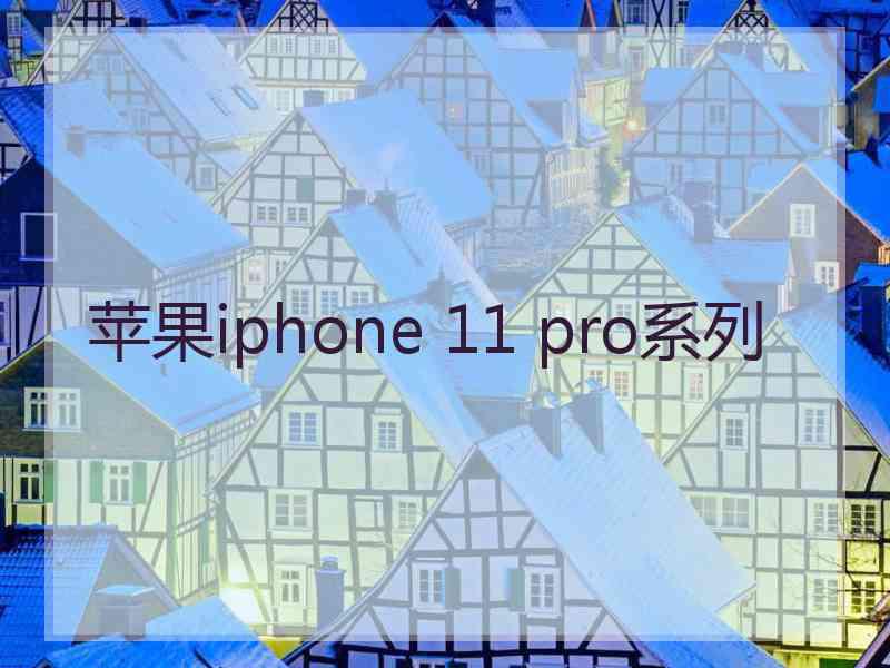 苹果iphone 11 pro系列