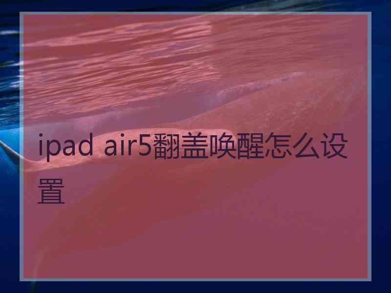 ipad air5翻盖唤醒怎么设置