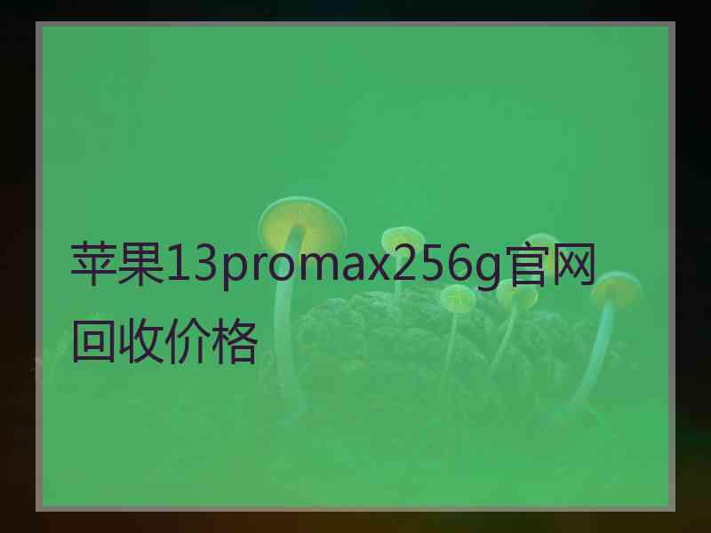 苹果13promax256g官网回收价格