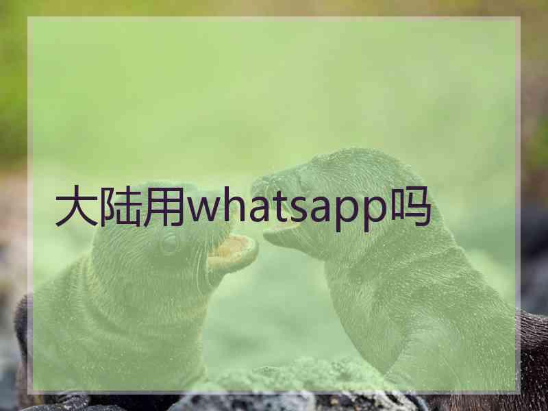 大陆用whatsapp吗