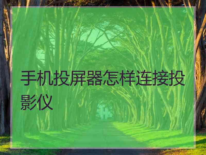 手机投屏器怎样连接投影仪