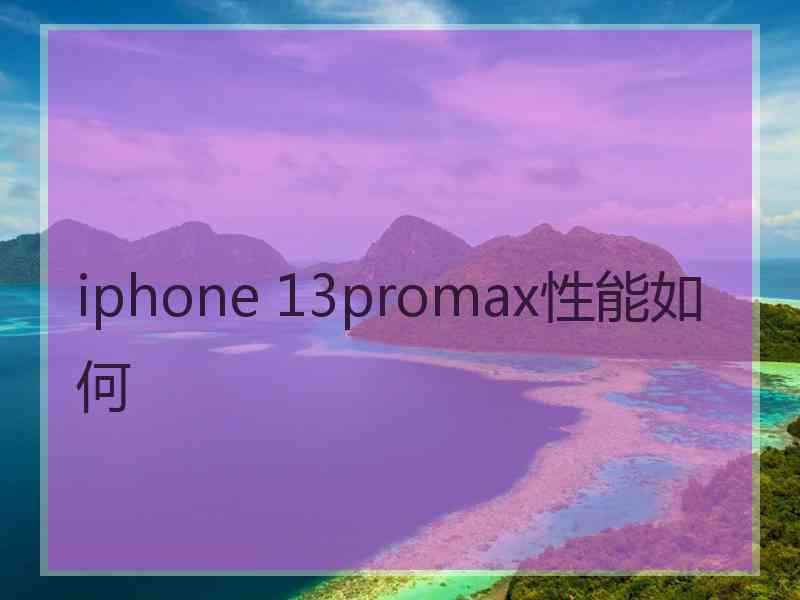 iphone 13promax性能如何