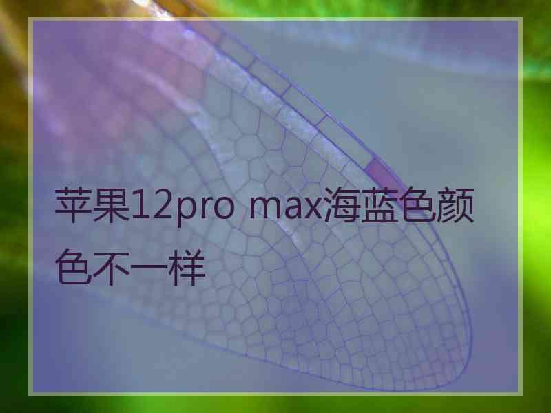 苹果12pro max海蓝色颜色不一样