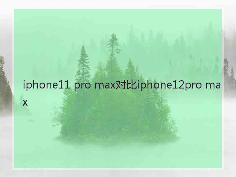 iphone11 pro max对比iphone12pro max