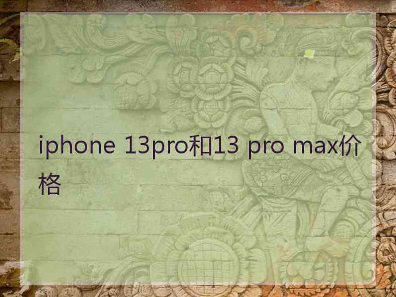 iphone 13pro和13 pro max价格