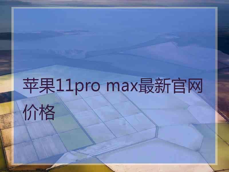 苹果11pro max最新官网价格