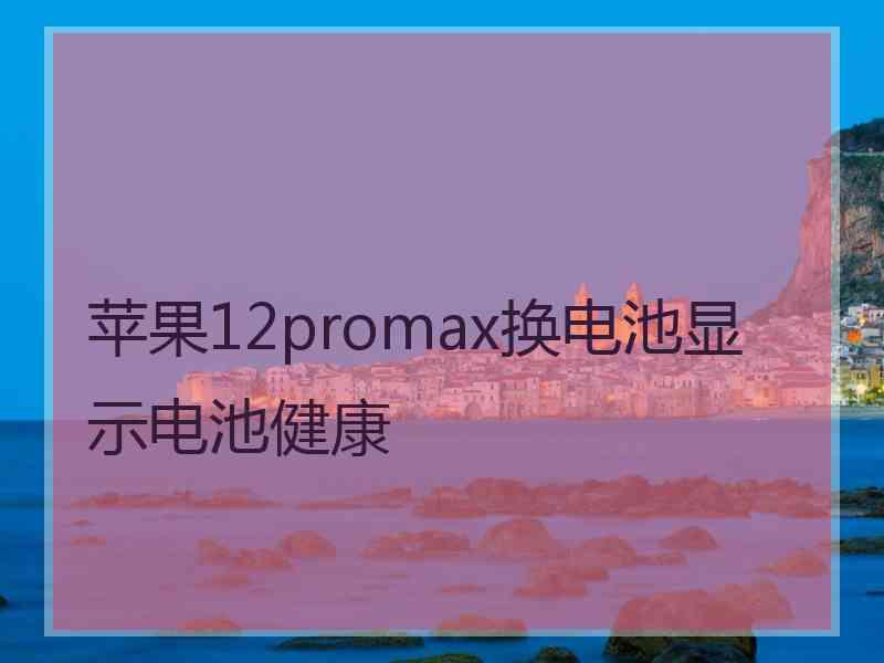 苹果12promax换电池显示电池健康