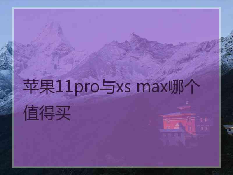 苹果11pro与xs max哪个值得买