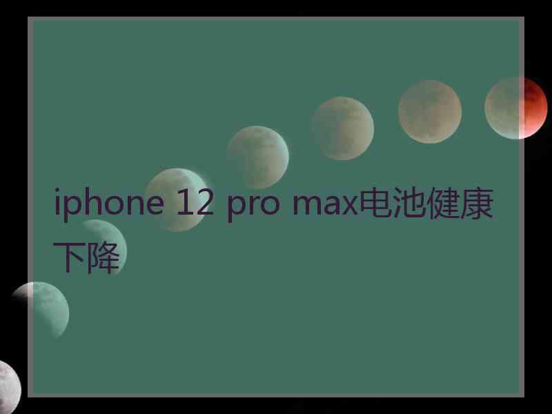 iphone 12 pro max电池健康下降