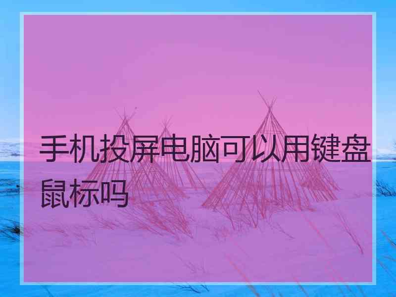 手机投屏电脑可以用键盘鼠标吗