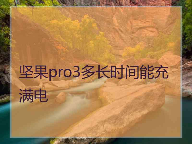 坚果pro3多长时间能充满电