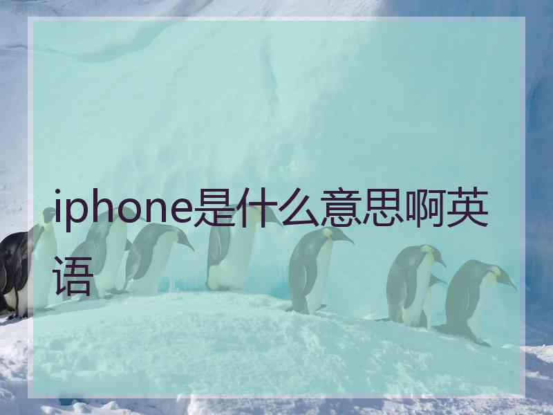 iphone是什么意思啊英语