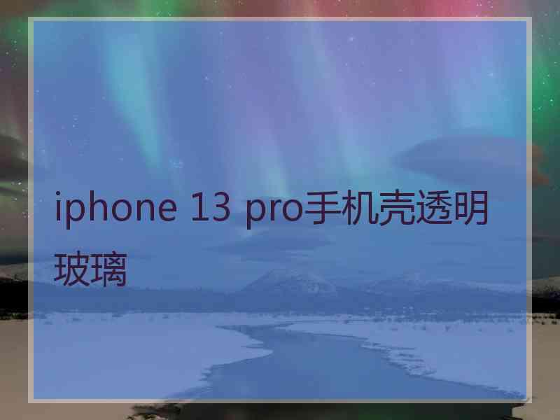 iphone 13 pro手机壳透明玻璃