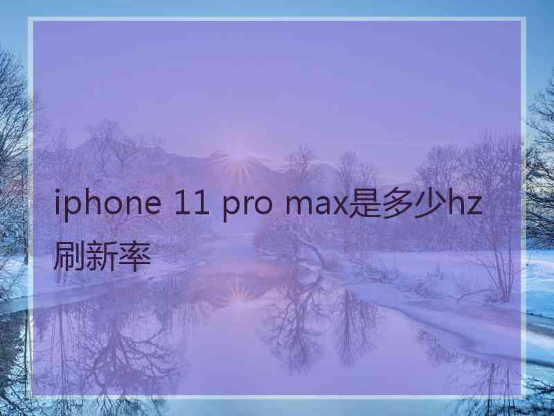 iphone 11 pro max是多少hz刷新率