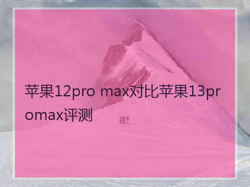 苹果12pro max对比苹果13promax评测