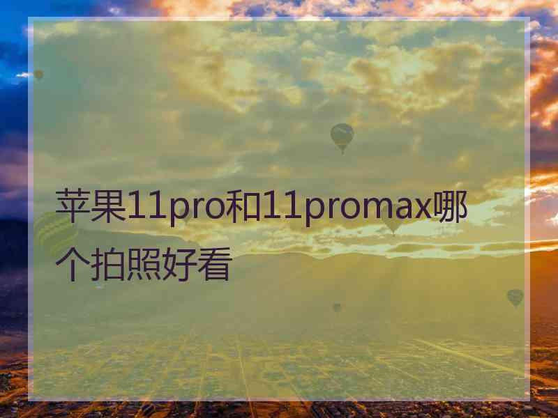 苹果11pro和11promax哪个拍照好看