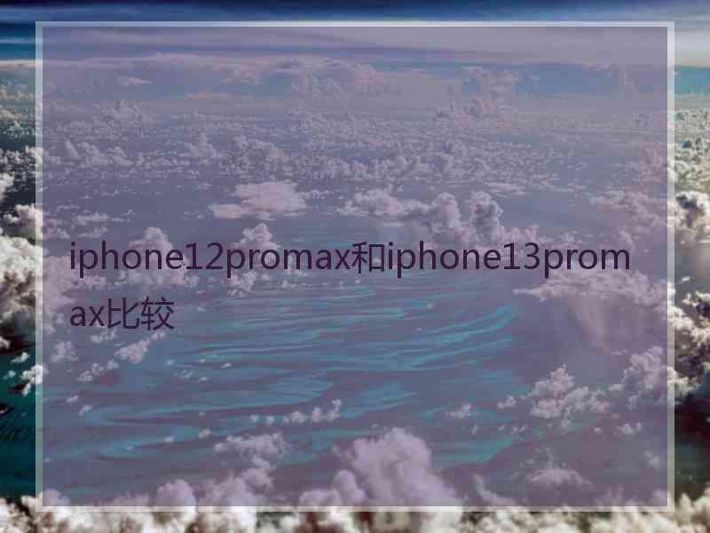 iphone12promax和iphone13promax比较