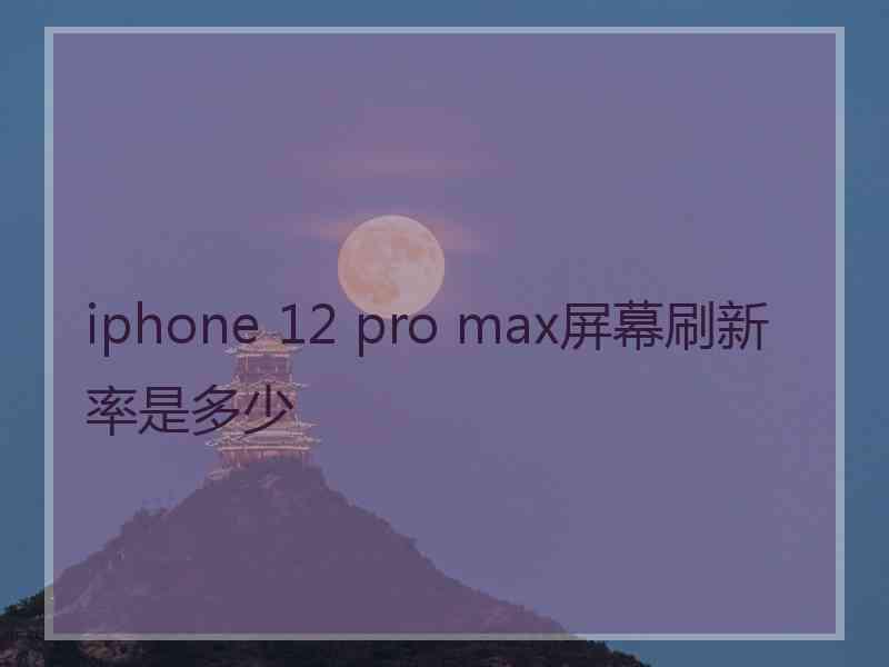 iphone 12 pro max屏幕刷新率是多少