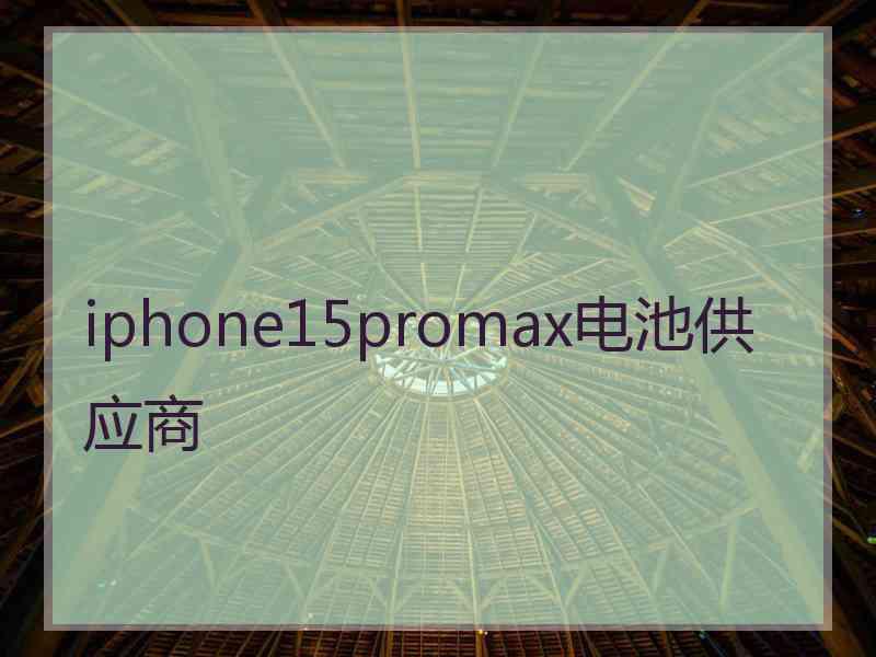 iphone15promax电池供应商