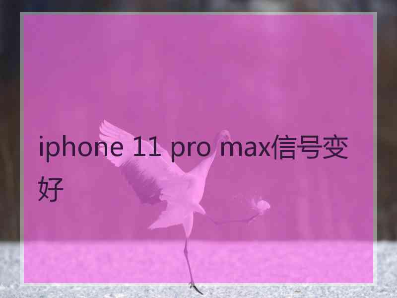 iphone 11 pro max信号变好