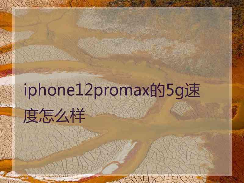 iphone12promax的5g速度怎么样