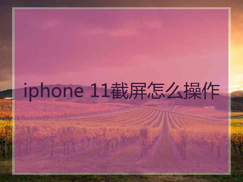 iphone 11截屏怎么操作