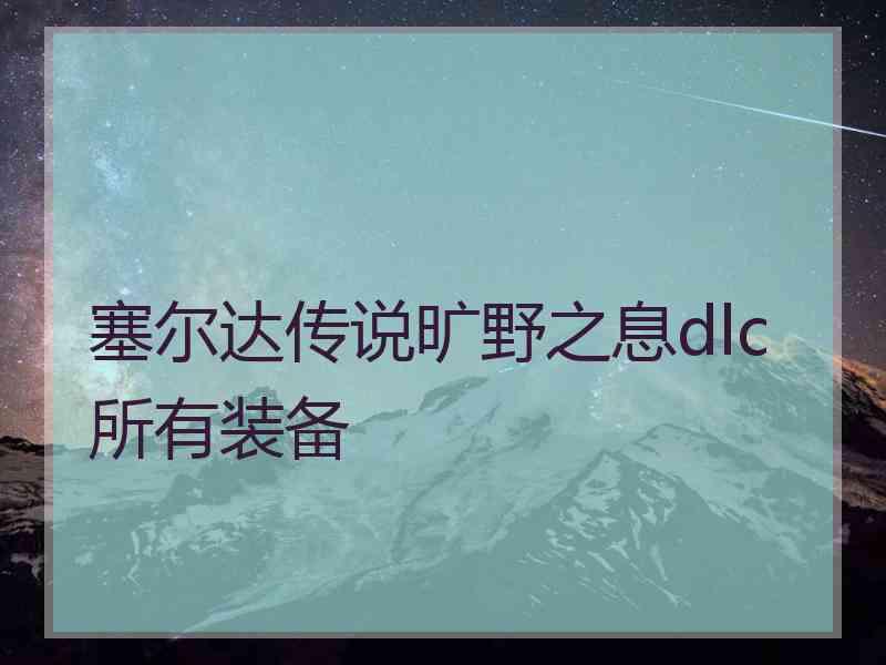 塞尔达传说旷野之息dlc所有装备