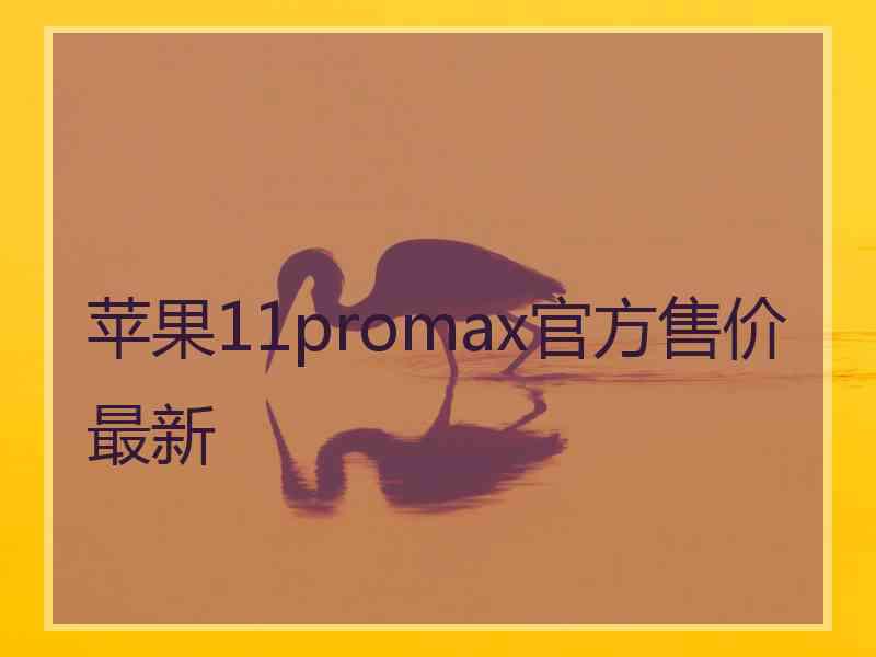 苹果11promax官方售价最新