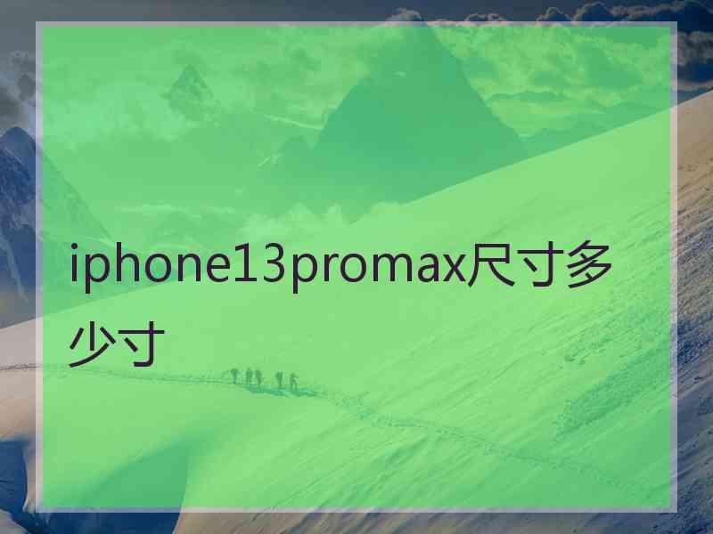 iphone13promax尺寸多少寸