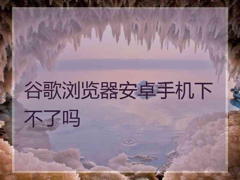 谷歌浏览器安卓手机下不了吗