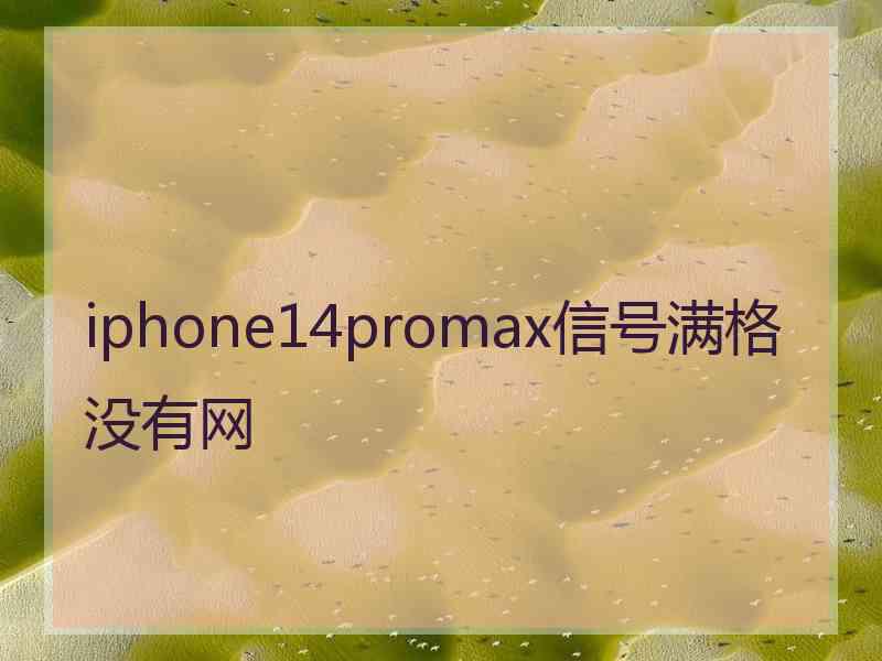 iphone14promax信号满格没有网