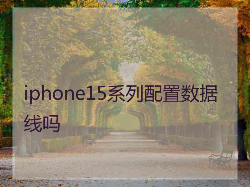 iphone15系列配置数据线吗