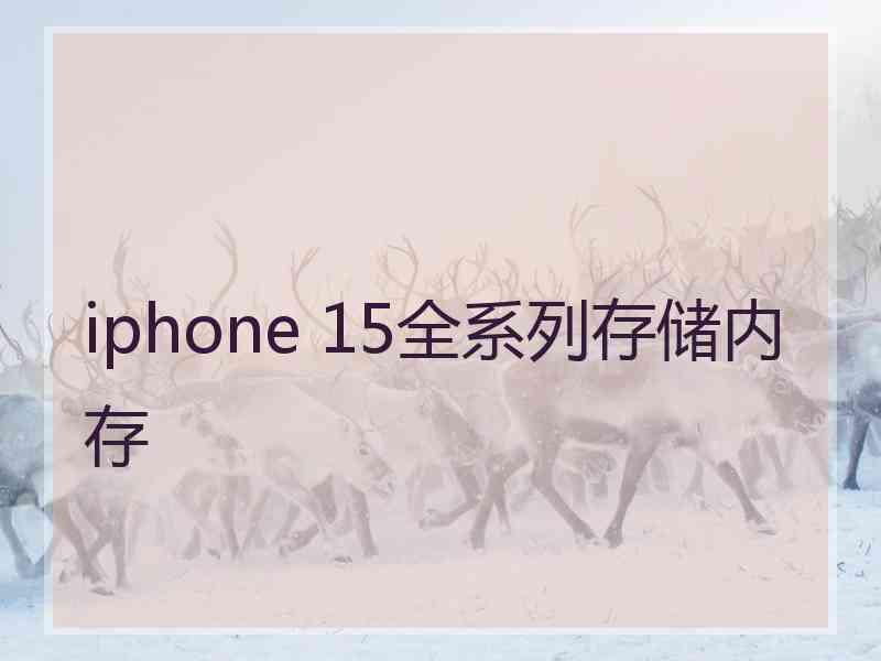 iphone 15全系列存储内存