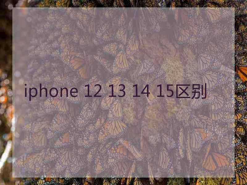 iphone 12 13 14 15区别