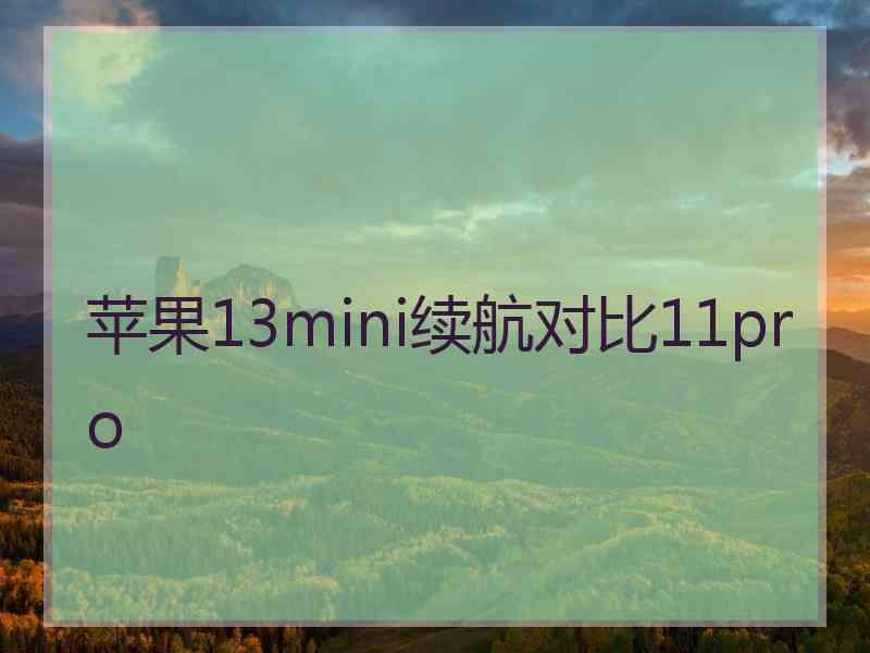 苹果13mini续航对比11pro