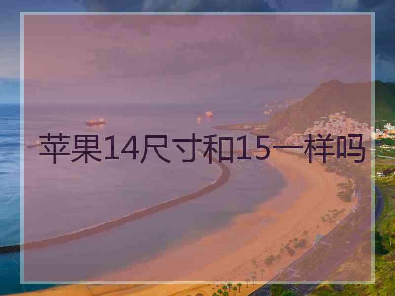 苹果14尺寸和15一样吗