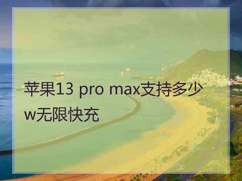 苹果13 pro max支持多少w无限快充