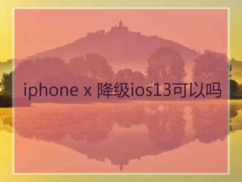 iphone x 降级ios13可以吗