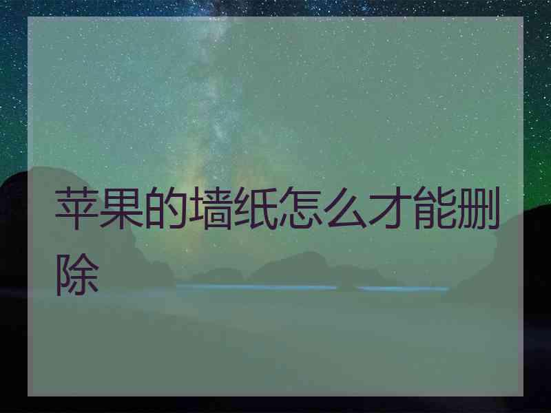 苹果的墙纸怎么才能删除