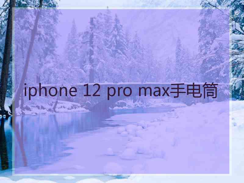 iphone 12 pro max手电筒