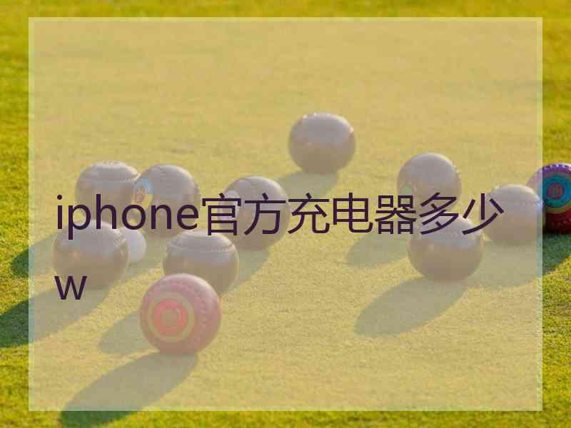 iphone官方充电器多少w