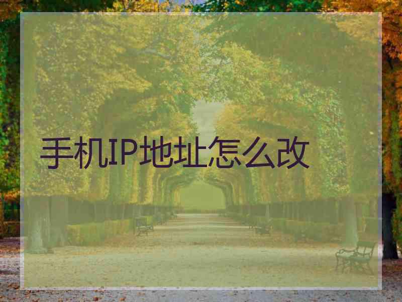 手机IP地址怎么改