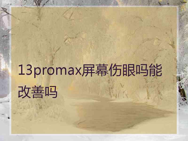 13promax屏幕伤眼吗能改善吗