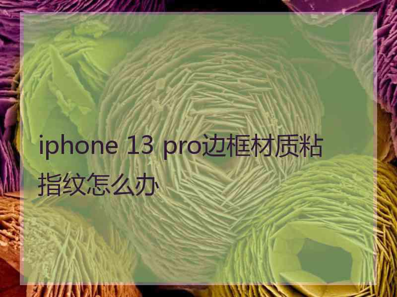 iphone 13 pro边框材质粘指纹怎么办