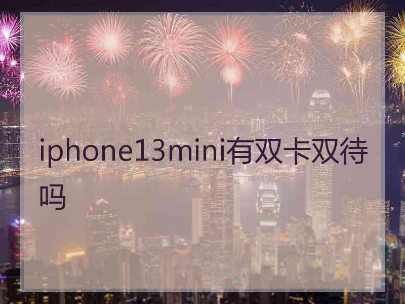 iphone13mini有双卡双待吗