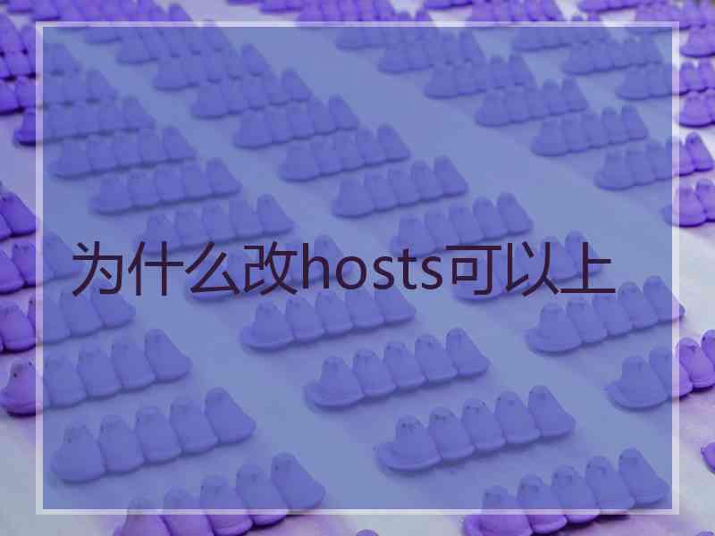 为什么改hosts可以上