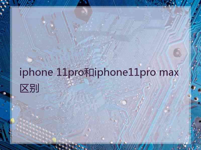 iphone 11pro和iphone11pro max区别