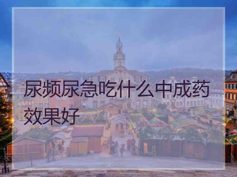 尿频尿急吃什么中成药效果好